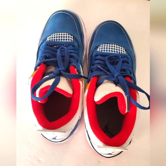 Nike Air Jordan 4 Retro Messy room French Blue Gym Red|Size:3Y - Picture 4 of 13